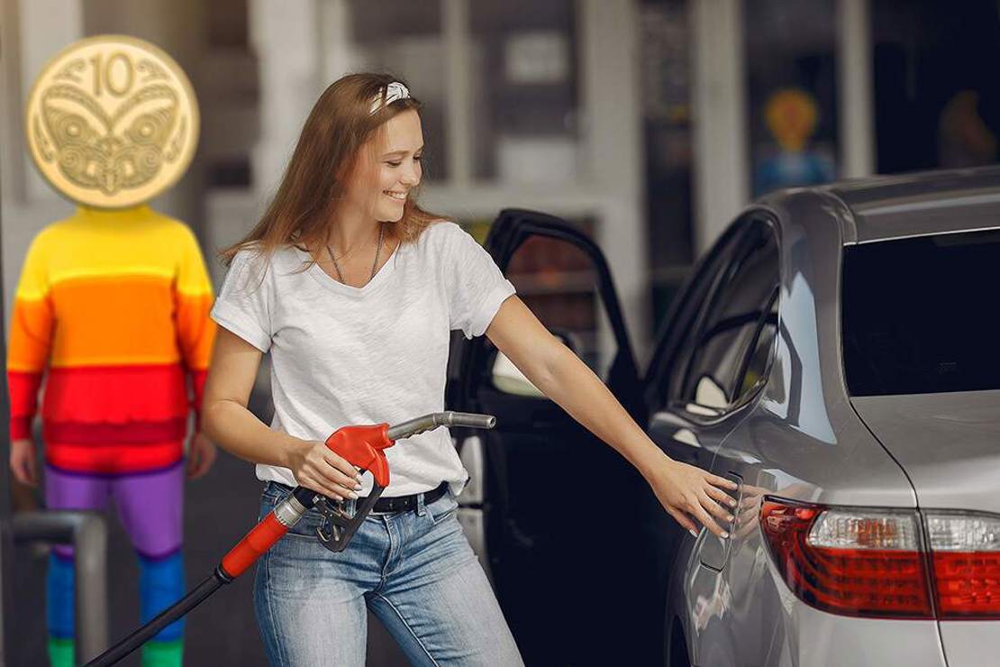 women refuelling with a fuel card for personal use